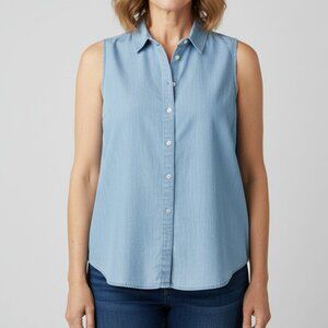 St John bay Jeans material Blouse size xlarge